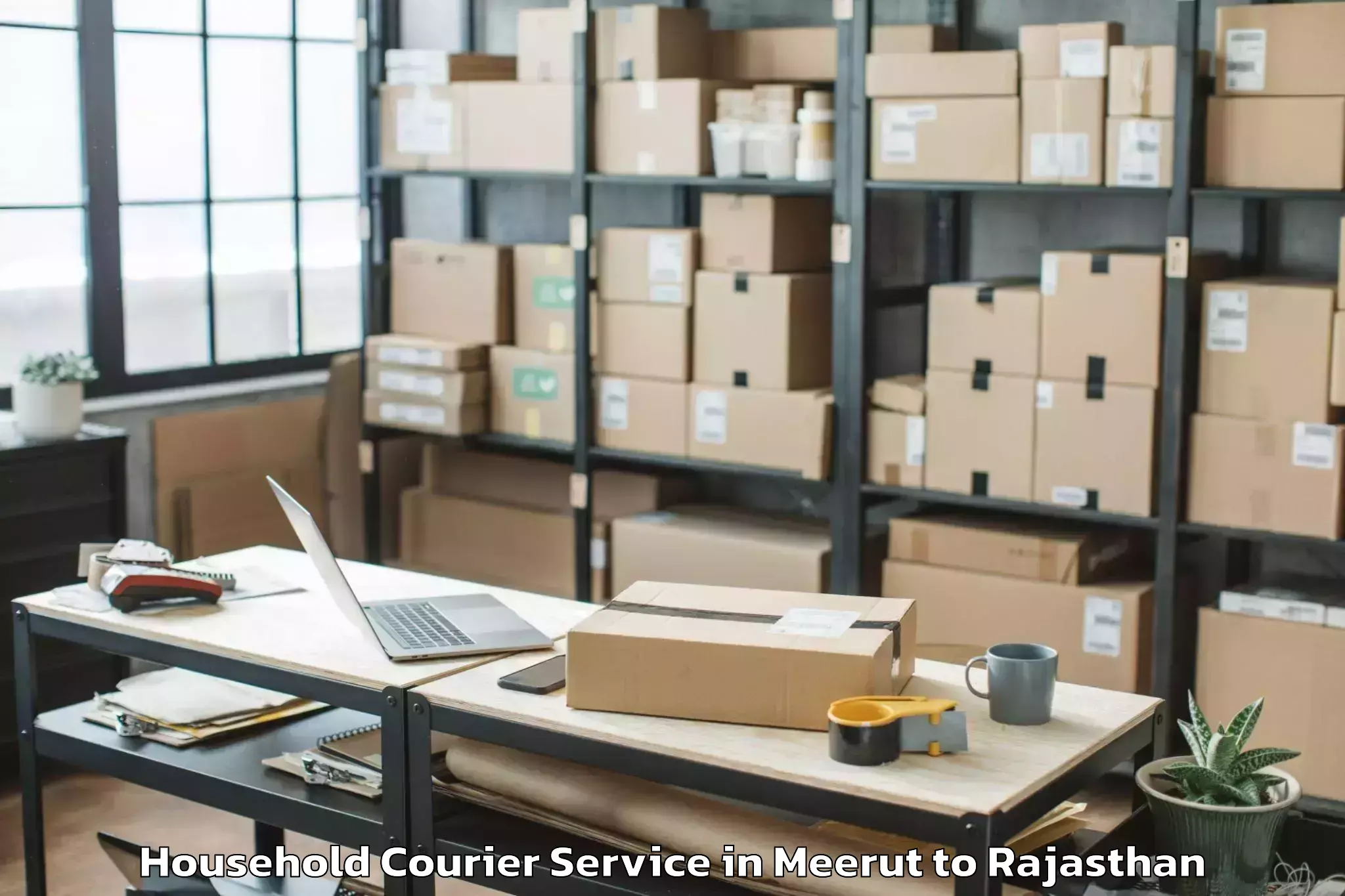 Easy Meerut to Balaran Household Courier Booking